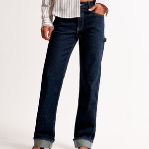 Abercrombie & Fitch Low Rise Baggy Jean Dark Rinse Utility Size 27